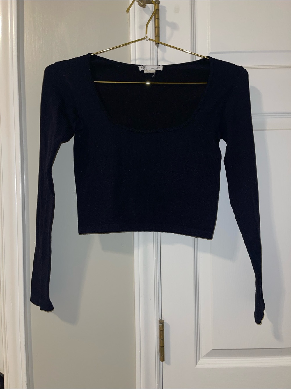 Zara ribbed long sleeve crop top size M